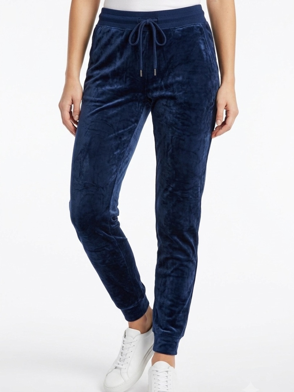 Felina Navy Blue Velour Jogger Pants